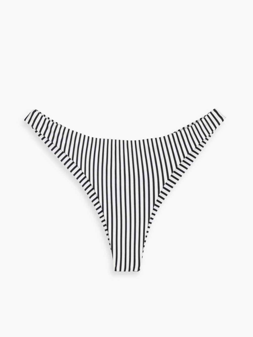 Black & White Striped Bikini Bottom - Women Swim